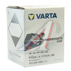 Изображение 2, 6СТ6 YTX7L-4(BS) Аккумулятор VARTA MOTO AGM 6А/ч