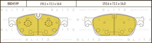 Изображение 1, BB0459P Колодки тормозные MERCEDES ML (W166), GL (X166) (350/500) передние (4шт.) BLITZ