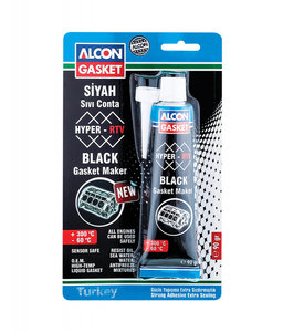 Изображение 1, M-3304 Герметик прокладка черный термостойкий 90мл ALCON