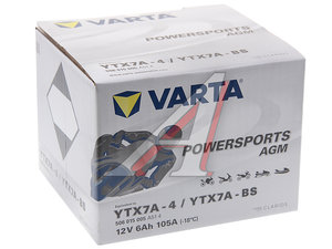 Изображение 2, 6СТ6 YTX7A-4(BS) Аккумулятор VARTA MOTO AGM 6А/ч