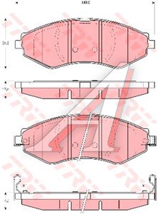 Изображение 3, GDB3347 Колодки тормозные DAEWOO Nexia,  Nubira CHEVROLET Lacetti (03-) передние (4шт.) TRW