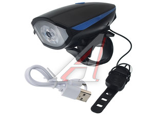 Изображение 1, FW3265111 Фонарь велосипедный передний USB кабель с АКБ 3 режима с сигналом влагозащита Cree Led