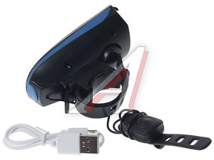 Изображение 2, FW3265111 Фонарь велосипедный передний USB кабель с АКБ 3 режима с сигналом влагозащита Cree Led